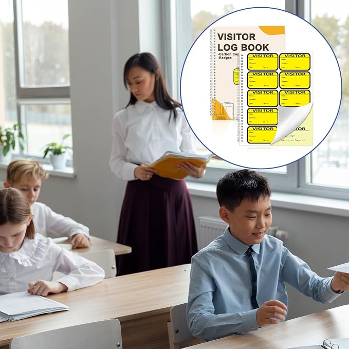 2 Pack Visitor Badges with Carbon Copy Visitor Stickers Letter Size Visitor Log - Image 5