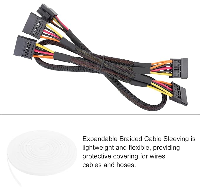 100ft PET Expandable Wire Loom 1/2 Inch, PET Braided Wire Sleeving Cable - Image 5
