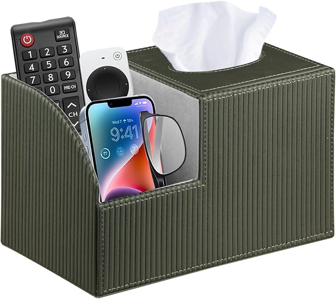 PU Leather Square Tissue Box Cover by BLIENCE