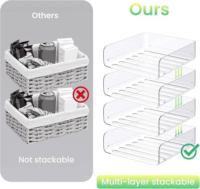Tomorotec Desk Letter Tray Set, A4 Size Clear PET Stackable Document Organizer - Image 4