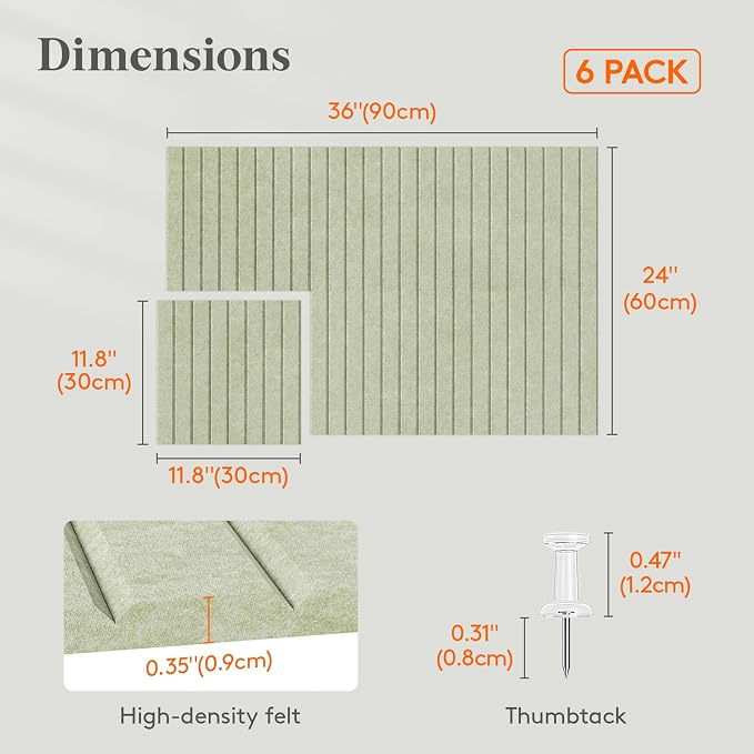 Lifewit Felt Slatted Bulletin Board, 6 Pack Self-Adhesive Panel, Cork Board - Image 3
