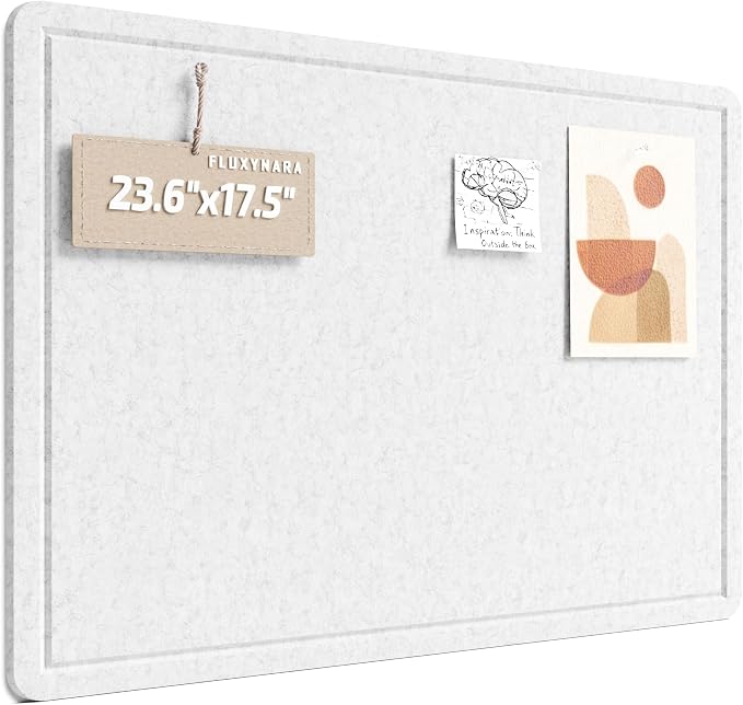 Fluxynara Bulletin Board, 23.6" x 17.5" Cork Board Alternative by FLUXYNARA