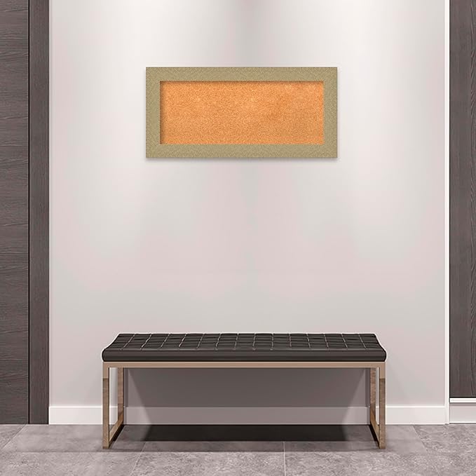 Amanti Art Natural Cork Board for Wall, 16x34 Vision Board with Gold Frame, Medium Corkboard Office Decor for Home Organization, Casual Corkboard Pinboard to Display Items for Home Organization in-DeskLoop Office