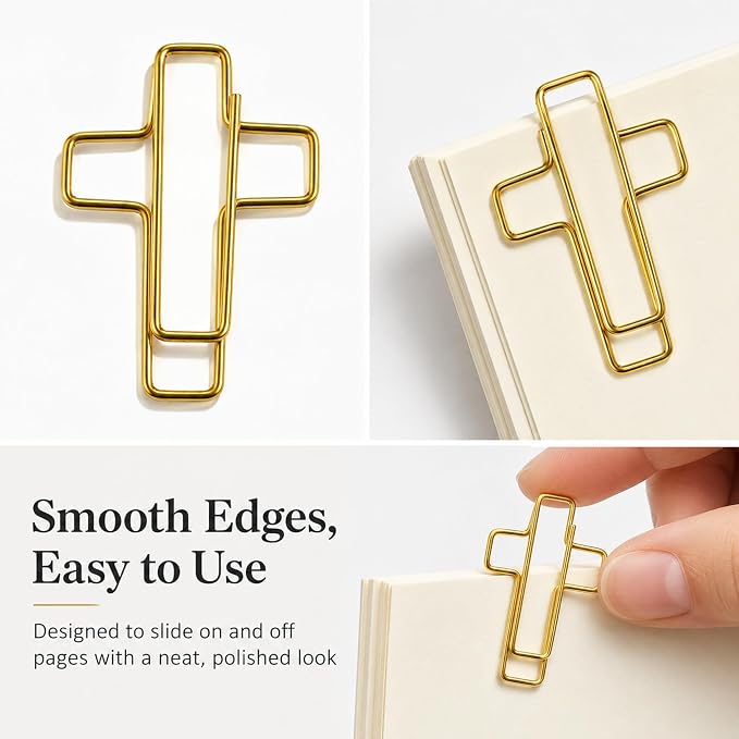 150 Pack Gold Cross Paper Clips, Decorative Paper Clips and Bookmarks - Image 5