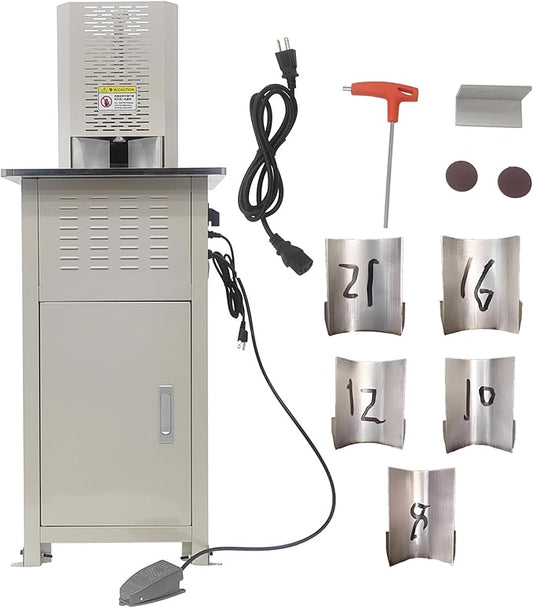 Electric Round Corner Cutter Machine with 5 Blades (8/10/12/16/21mm Radius) Foot Pedal Operation Safety Guard Heavy Duty Paper Corner Rounder for Paper Cardstock Leather Plastic-DeskLoop Office