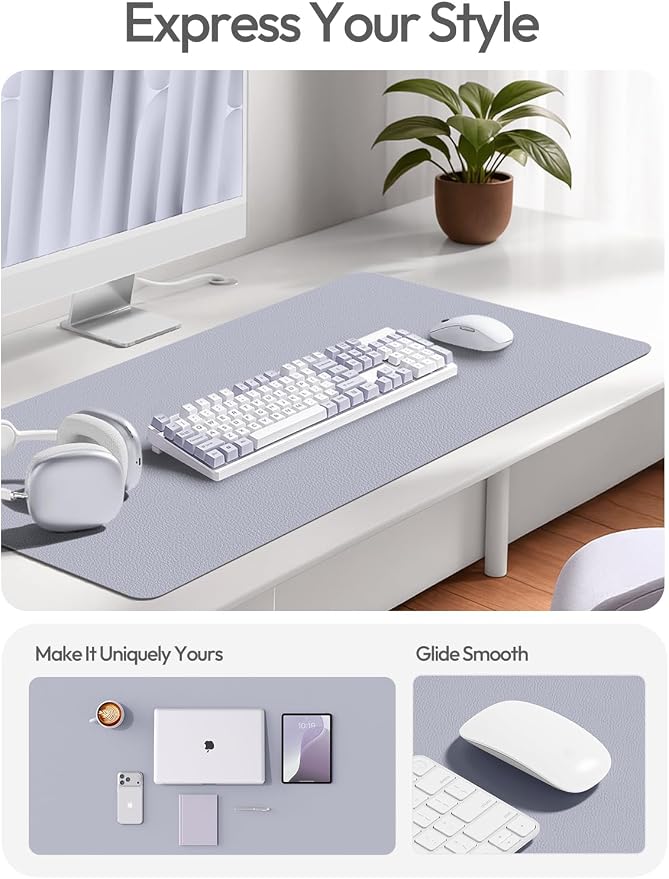 YSAGi Leather Desk Pad Protector, Office Desk Mat, Large Mouse Pad, Non-Slip PU - Image 2