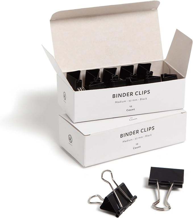 U Brands Binder Clips, Medium 1-1/4-Inch Width, 1/2-Inch Paper Holding Capacity by UBrands