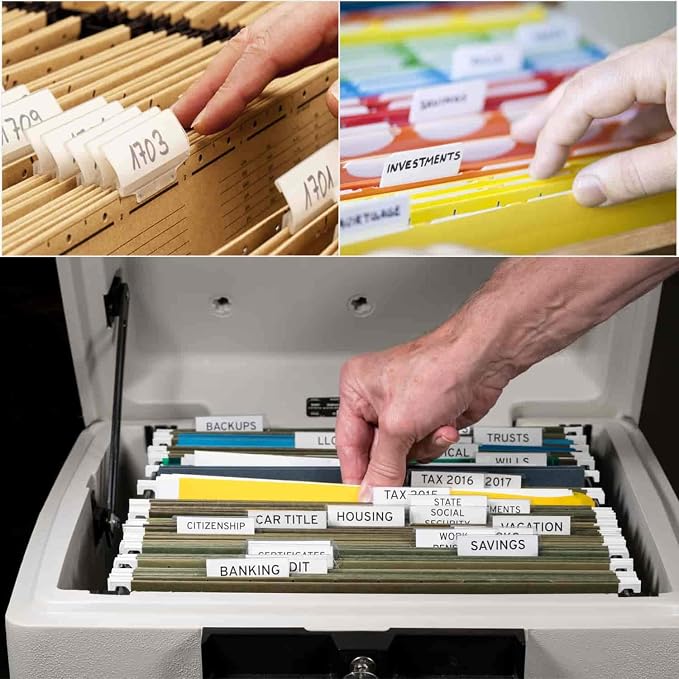 File Folder Tabs, Selizo 100 Sets Hanging File Folder Labels 2" Tabs and Inserts - Image 7