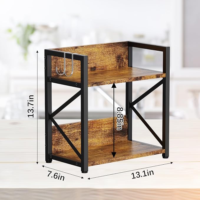 RUILALIFE 2 Tier Kitchen Counter Shelf Organizer, Coffee Bar Station Organizer - Image 5