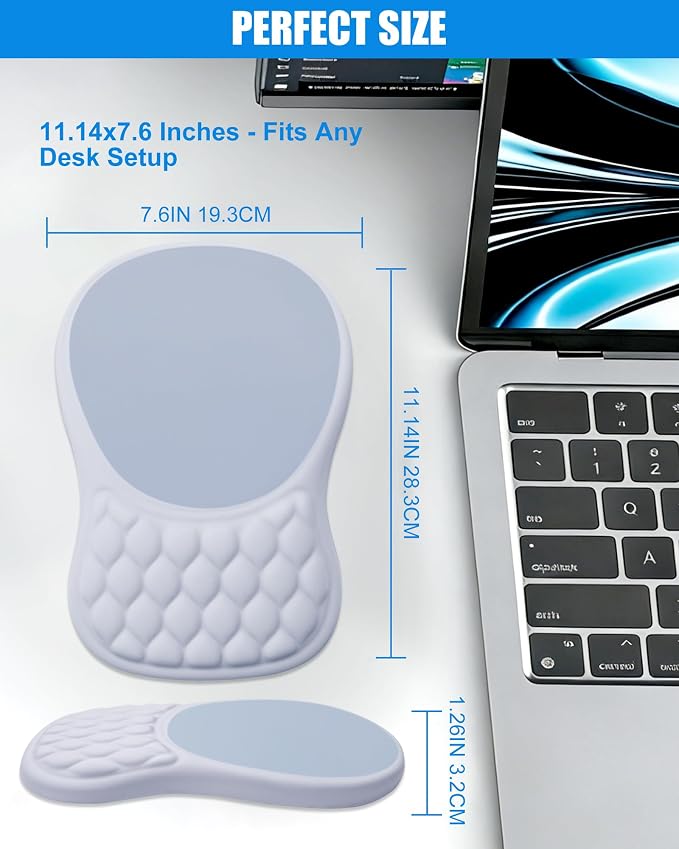 Ergonomic Mouse Pad with Wrist Rest, Slope Design Memory Foam Support, Smooth - Image 7