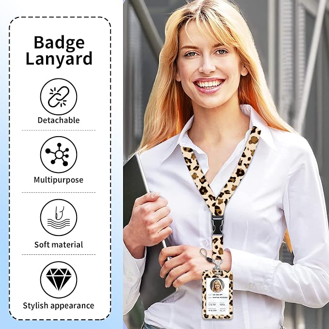 Badge Lanyard and ID Badge Holder, Retractable Badge Reels - Image 7