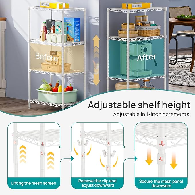 SINGAYE Shelf Wire Shelving Adjustable Storage Shelves Rack Standing Units - Image 4
