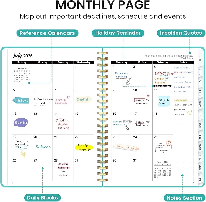 Planner 2026-2027 for Women & Men, Academic Monthly and Weekly Calendar Planner - Image 2