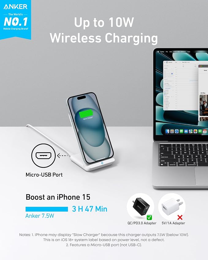 Anker 313 Wireless Charger, Qi-Certified - Image 2