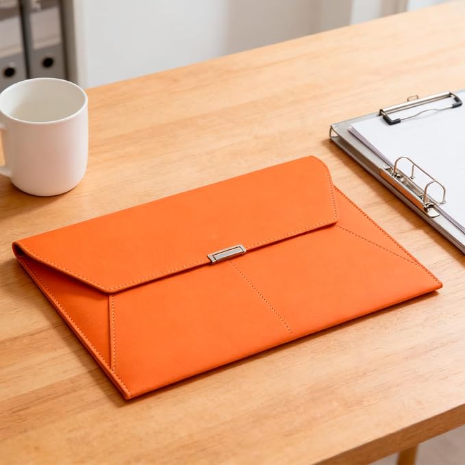 VANRA File Folder Document Holder Organizer Waterproof Portfolio Leather Folder - Image 4