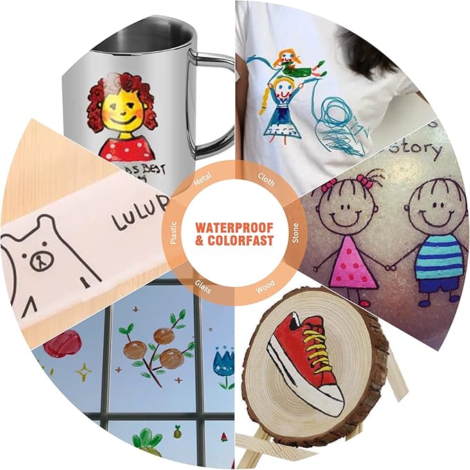 Permanent Markers 72 Assorted Colors - Waterproof Colored Pens Set 45 Fine Tip, 8 Ultra Fine, 8 Chisel Tip, 6 Neon, 5 Metallic Markers Home Office School Supplies for Kids, Adults Coloring-DeskLoop Office