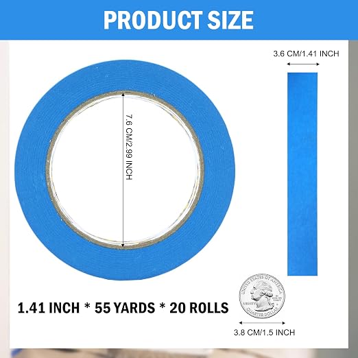 EFOK Blue Painters Tape 1.41 Inch Bulk - Image 7