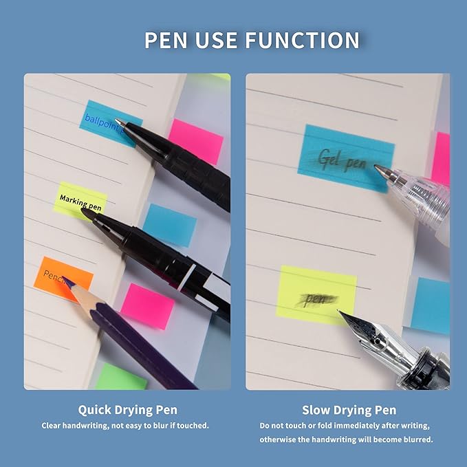 Ericter 1440 Pcs Sticky Tabs Book Tabs Page Markers Tabs, Sticky Note Tabs Colored Writable and Repositionable Index Tabs, Tabs for Annotating Books, Page Tabs-DeskLoop Office