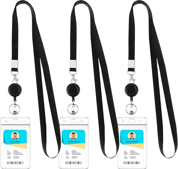 3 Pack Lanyards for ID Badges Holder Retractable Lanyards for Cruise Ship Cards by BESARME
