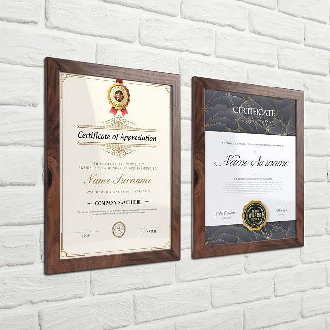 Giftgarden 8.5x11 Picture Frame Brown Set of 12, Wall or Tabletop Display - Image 3