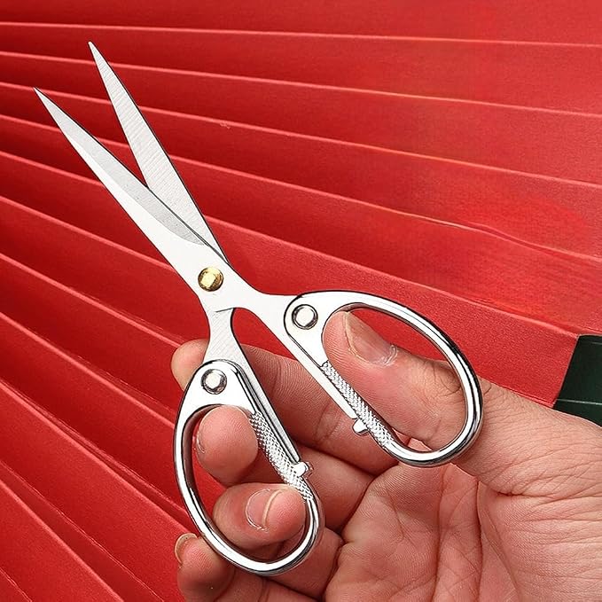 4.5" All Stainless Steel Office Scissors, Ultra Sharp Blade Shears, Sturdy - Image 3