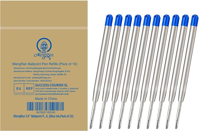 MengRan 3.9'' Ballpoint Ink Pen Refills, by MengRan