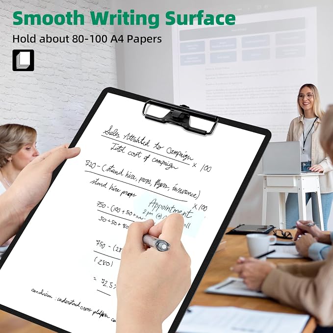 FRETONBA Black Clipboard with Pen Holder, Hanging Clip boards Holds 8.5x11 Inch - Image 4