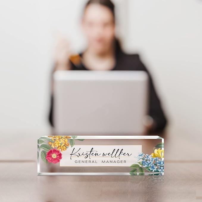 Desk Name Plate Personalized, Premium Clear Acrylic Desk Name Plate, - Image 2