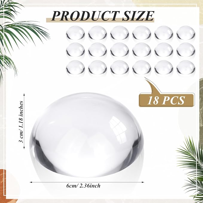 Briwooody 18 Pcs Crystal Dome Magnifier Paperweights Glass Paperweight Reading - Image 6