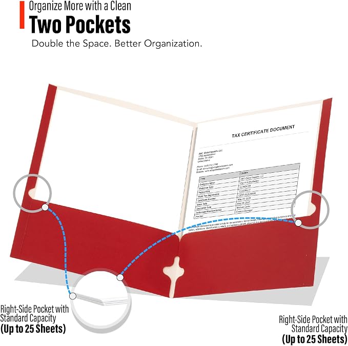 Tax Return Pocket Folders, Custom Printed Gold Foil Presentation Covers - Image 5