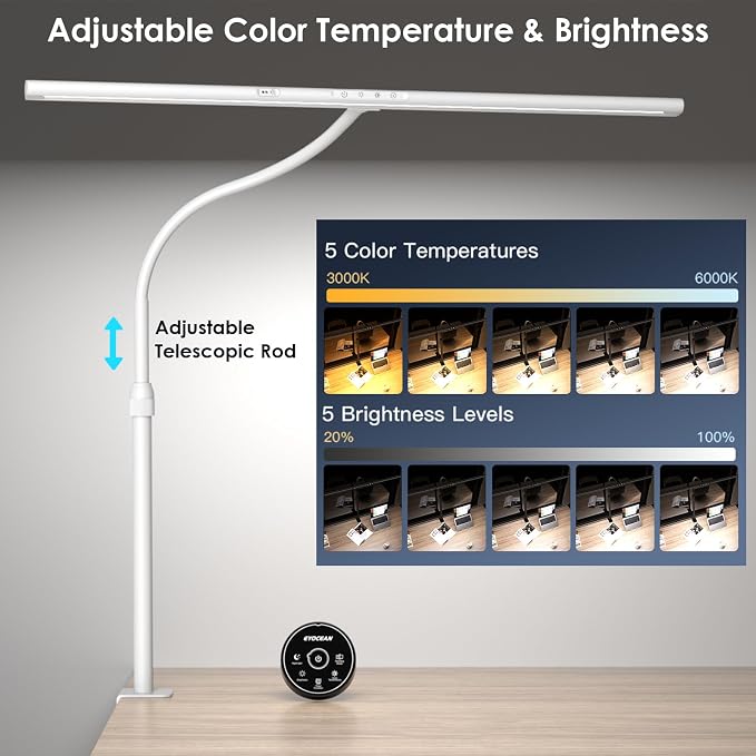 EYOCEAN Desk Lamp, 31.5" Desk Light - Image 8