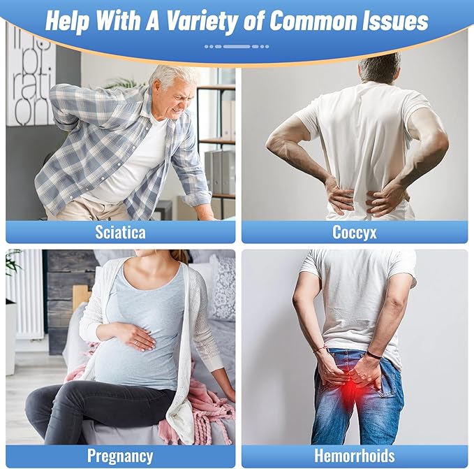 CloudBliss Donut Pillow Seat Cushion Chair Pad for Tailbone Pain Relief and Hemorrhoids, Memory Foam Seat Chair Cushion for Men and Women for Home & Office, (Khaki)-DeskLoop Office