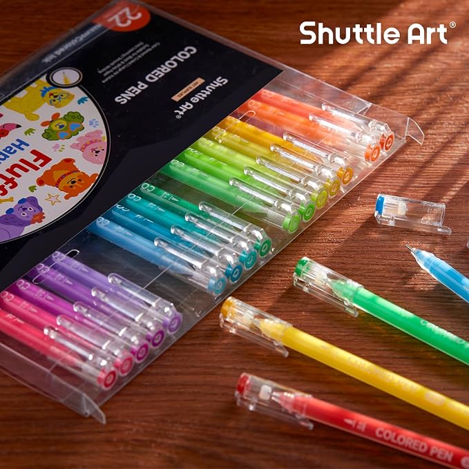 Shuttle Art Colored Pens, 22 Highlight Tone Colors Cute Journal Pens 0.6mm Fine - Image 8