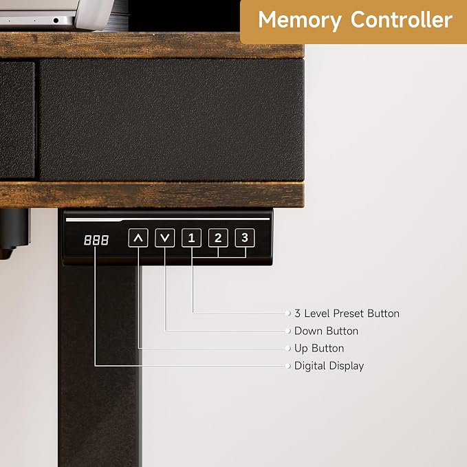 ONBRILL Standing Desk with Drawers, 55x23.6 Electric Stand Up Desk with Storage - Image 9