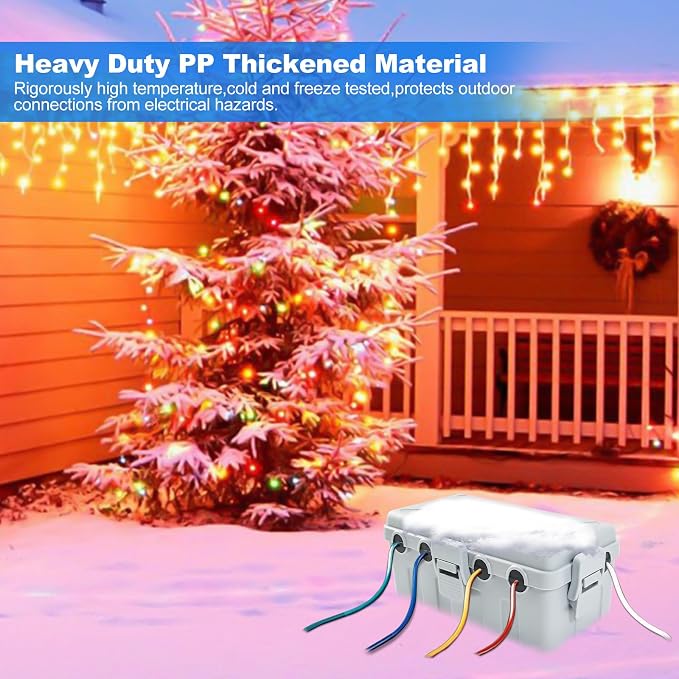 Hrensaw Medium Outdoor Electrical Box, Weatherproof Connection Box w/6 Cable - Image 6