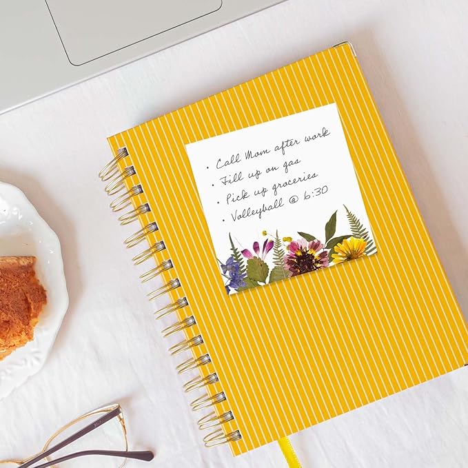 Wildflower Sticky Note Pads / 3" x 3" Botanical Sticky Notes/Set of 6 Pads / 50 Sheets Per Pad/Three Unique Designs/Made in The USA-DeskLoop Office