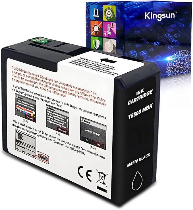 T850 Ink Cartridge T8508 T850800 Remanufactured Work for SureColor P800 (1-Pack, Matte Black)-DeskLoop Office