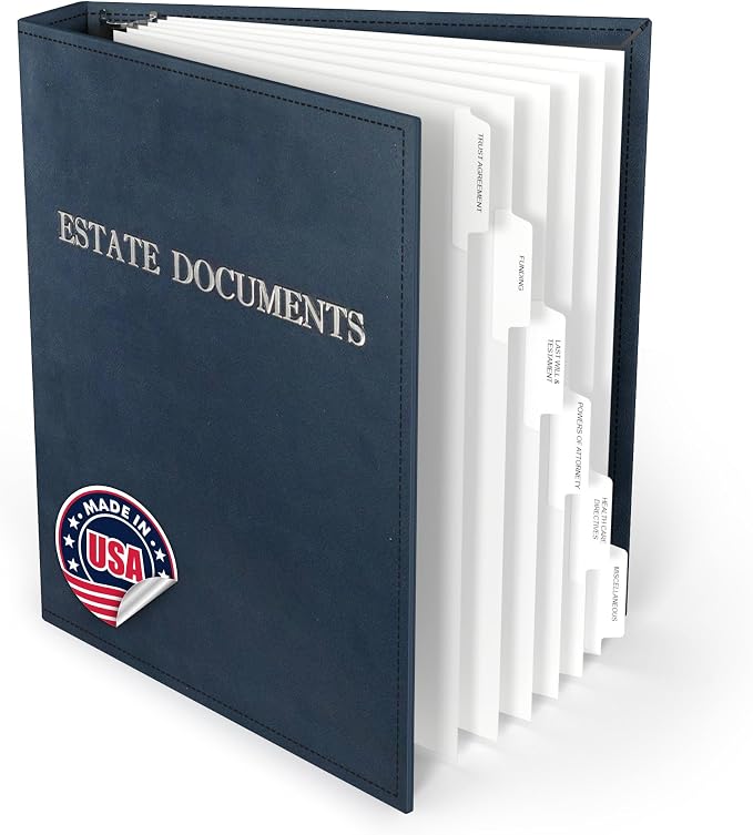 TRS Estate Planning Binder Kit – Pre-Labeled Tabs, Sheet Protectors | 1.5" by ThreeRingSystems