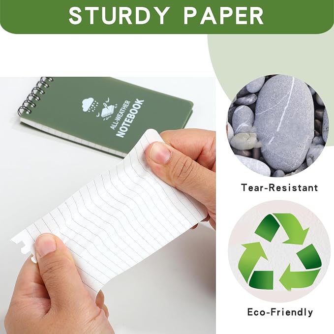 Waterproof Notebook, 4 Pack Pocket Notepad, All Weather Police Pocket Notebook - Image 4