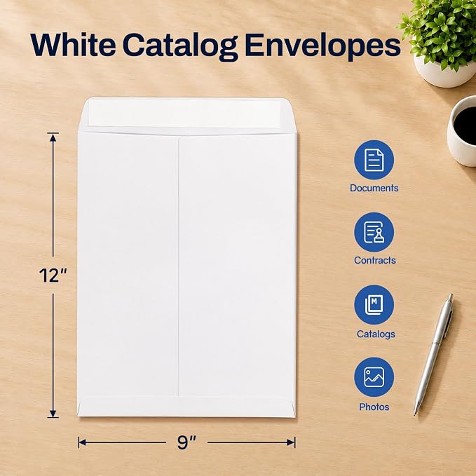 SUNEE 9 x 12 Catalog Envelopes Self Seal, Security Mailing Envelopes, 28lb - Image 2
