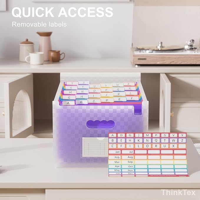 ThinkTex 26 Pockets Expanding File Folders, Accordion File Organizer - Image 4
