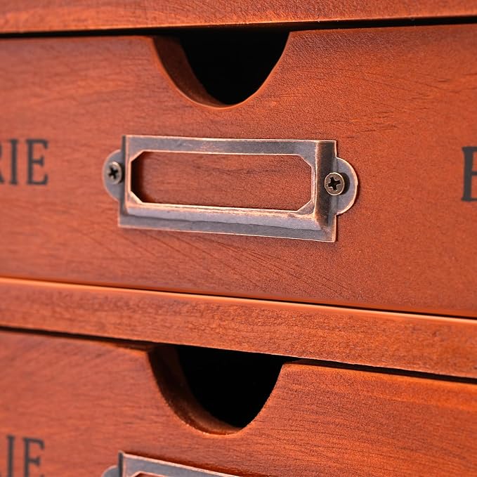 Vintage Wooden Drawers Organizer, 16-Drawer Desktop Storage Box - Image 7