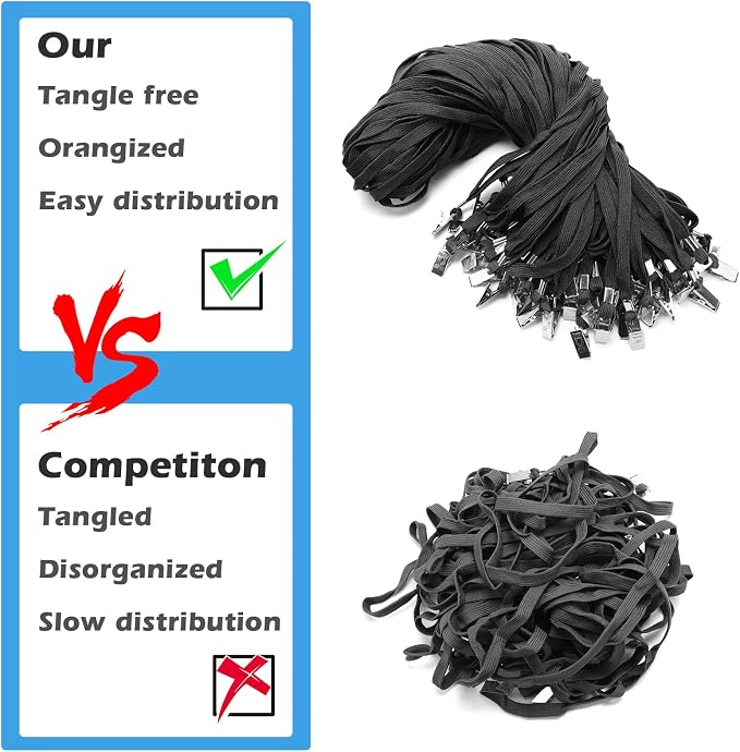 30Pcs Lanyards for Id Badges and 30 Pcs Clear Plastic Horizontal Name Badge ID - Image 6