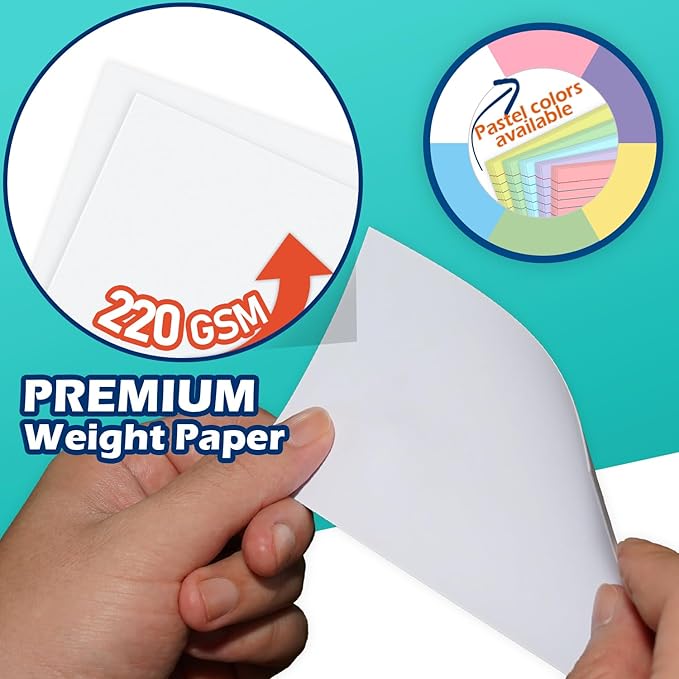 Blank Index Cards 4x6 Unlined Unruled Flash Note Cards 4" x 6", 220 GSM Heavy - Image 3
