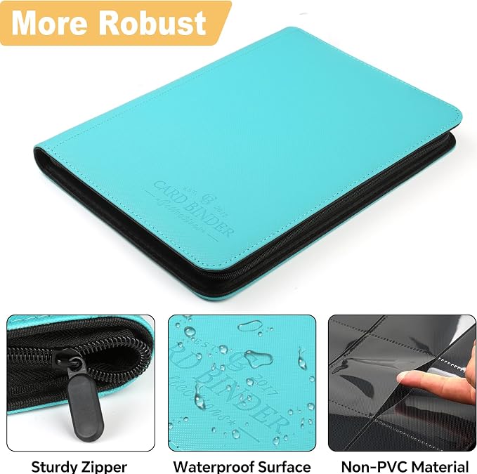 9 Pockets Card Binder, Premium Zip Trading Card Binder, 540 Double Sided Pocket - Image 3