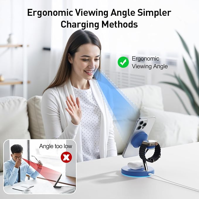 【Adjustable Blue Ambient Light】 Wireless Charger 3 in 1 - Image 4