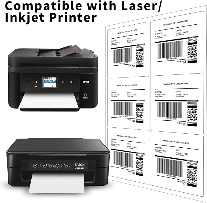 3-1/3" x 4" Shipping Labels, Printable White 6 UP Label - Image 6