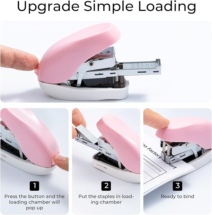 M&G Mini Stapler with Staples, Small Pink Effortless Stapler Set, 20 Sheet - Image 5