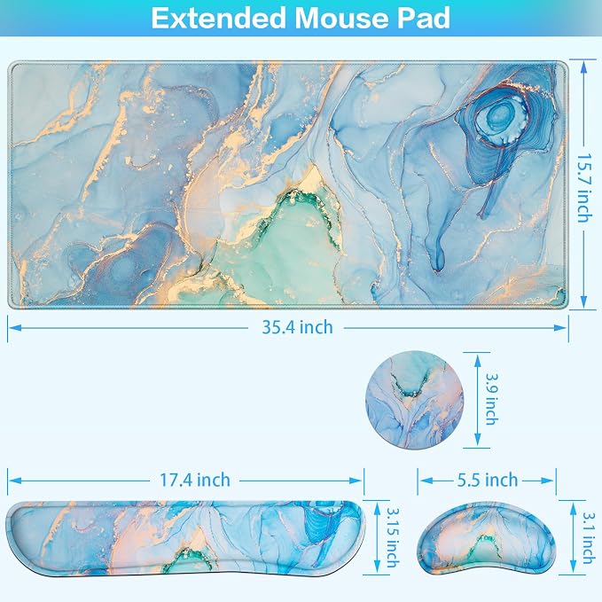 Desk Mat Blue, Large Gaming Mouse Pad - Image 6