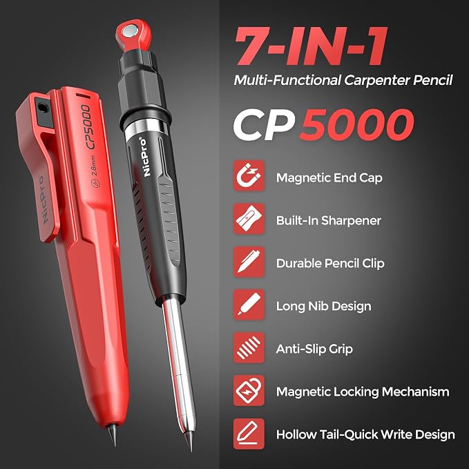 Nicpro CP5000 Magnetic Carpenter Pencils - Image 2